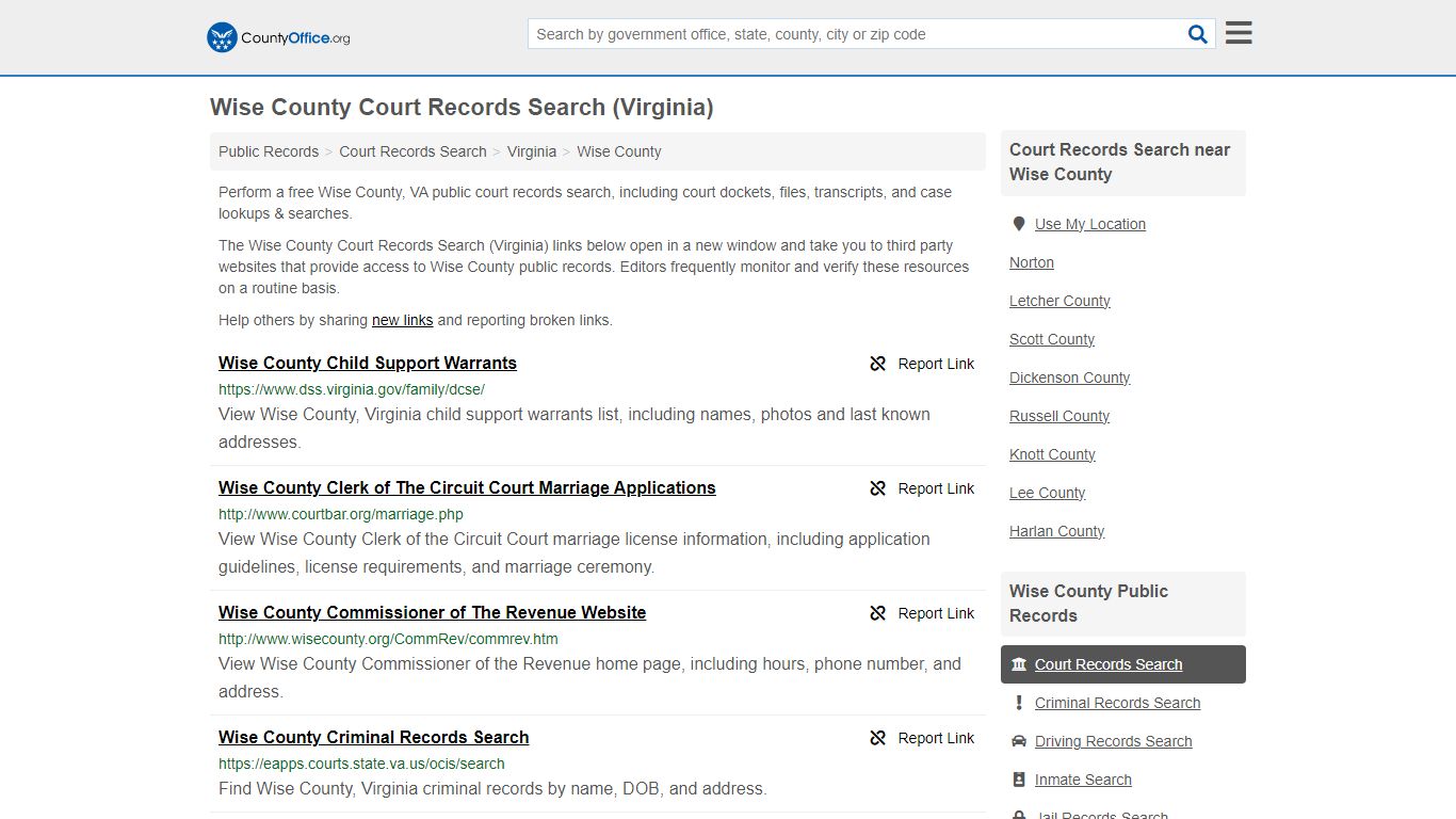 Court Records Search - Wise County, VA (Adoptions, Criminal, Child ...