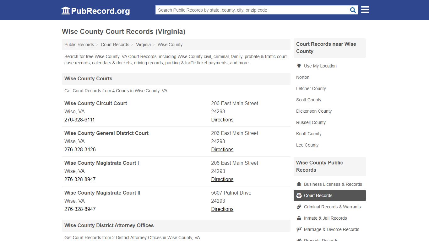 Free Wise County Court Records (Virginia Court Records) - PubRecord.org